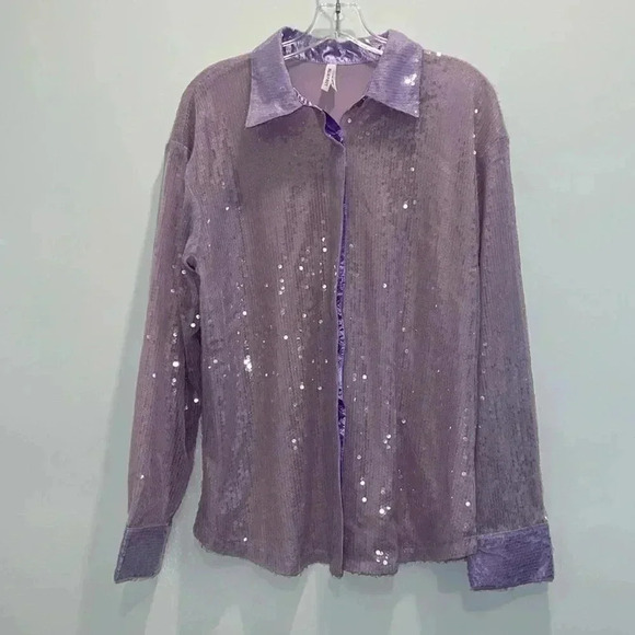 Live 4 Truth Lilac Sequin Button Down Long Sleeve Shirt​​ - Picture 1 of 10